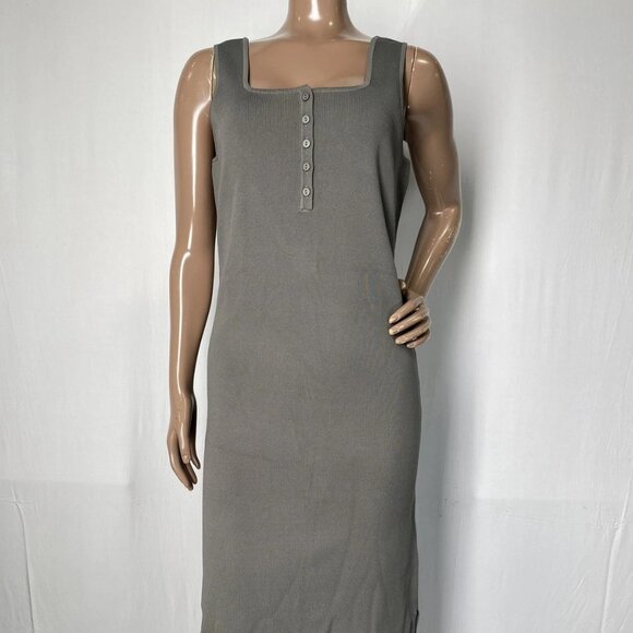 Bae The Label Women’s Maternity Tank Dress Size M – Khaki Green Nursing midi - Picture 1 of 8